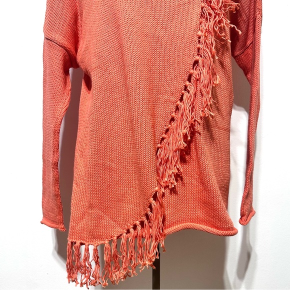 Pure Handknit by Neon Buddha Orange Bohemian Handmade Sweater Tunic Top - Picture 5 of 12